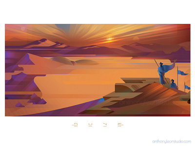 Dune anthonyleonstudio arrakis design dune gamebackground illustration illustrator art landscape posterdesign