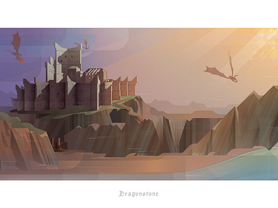 Dragonstone Anthony Leon Studio anthonyleonstudio castle design dragonstone game art gamebackground gameofthrones illustration illustrator art landscape vector