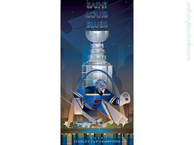 St Louis Blues Anthony Leon Studio anthonyleonstudio arch hockey illustrator art sports stanleycup stlouis stlouisblues vector