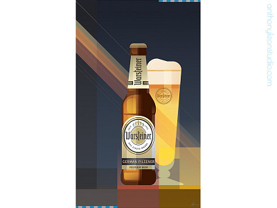 warsteiner anthony leon studio anthony leon studio beer art bottle glass illustration illustrator art poster design warsteiner