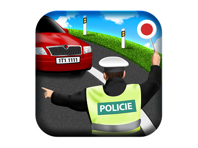 Czech Point System - Android/iOS app icon android app design drivers graphic icon ios ipad iphone police traffic violations