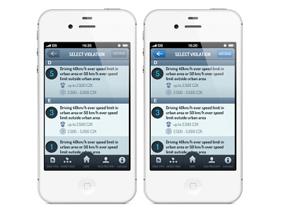 Czech Point System - iPhone - UI/UX app design drivers fine icons illustration ios iphone traffic ui ux violation