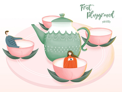 Fruit Playground-peach illustration