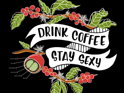 Drink Coffee. Stay Sexy. chalk art design graphic design illustration mural vector