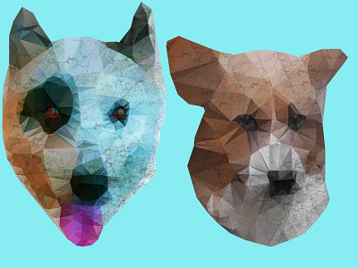 BROTHEDOGS animals dogs polygon vector