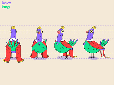 Dove king (Character design) character character design characterdesign characters color digitalart dove flat ilustration ilustration design modelsheet pigeon
