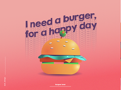 Burger lover ❤ burger color design flat flatdesign food hamburger practice texture tipography vector