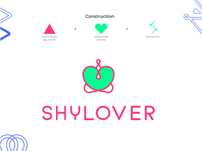 SHYLOVER app branding design gay lgbt logo name naming ui ux vector