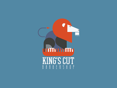 King's Cut barber logo barbershop branding design flat icon lion logo logo logodesign monogram vector