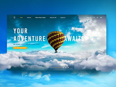 Concept Hot air balloon ride Website ui uidesign uiux web website