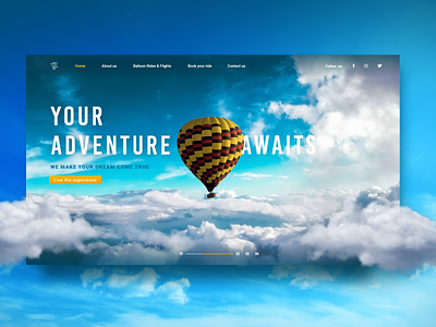 Concept Hot air balloon ride Website