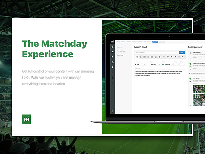 First look of the new CMS design cms matchfeed tfc thecoach theconnectedfan