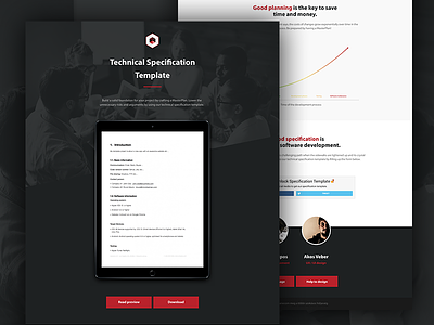 Specification template onepager canecom company onepager specification specification template