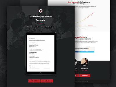 Specification template onepager