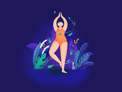 Yoga & Nature character chimbum design illustration outdoor yoga vector yoga