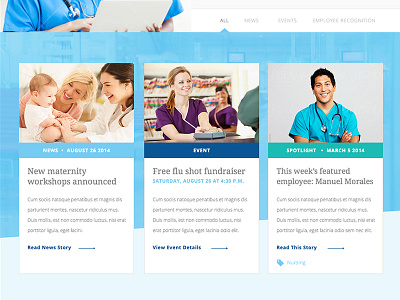 Cards blue cards healthcare ui web web design