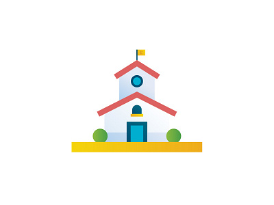 Schoolhouse education elearning gradient illustration school