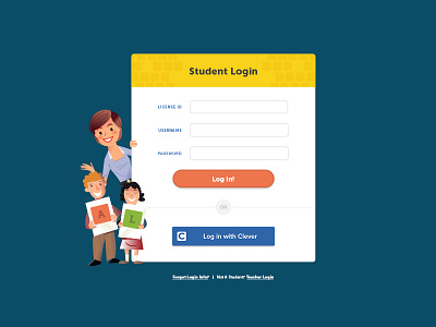 Student Login education elearning elementary form learning login student typing ui web design