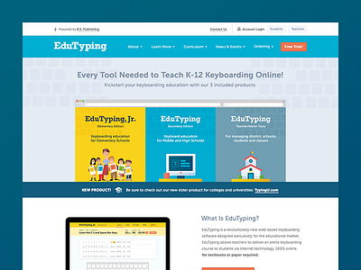 Launched: EduTyping education elearning elementary illustration keyboard typing web design