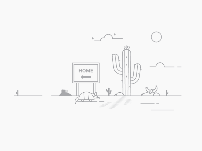 Armadillo 404 animated armadillo cacti cactus desert gif skull web design