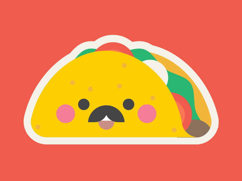 Mr. Taco Stickers for iMessage app cute emoji flat food illustration imessage iphone kawaii sticker taco