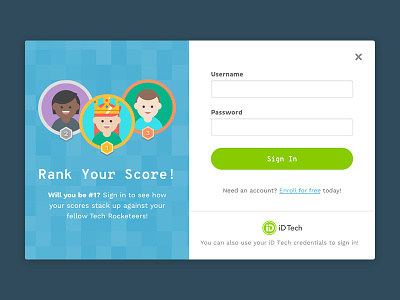 Sign In Modal characters crown form gamification illustration medal modal rank reward sign in students