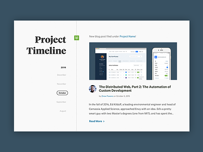 Project Timeline avatar blog calendar calibre icon tiempos time timeline web design