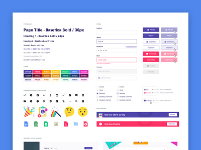Client Dashboard Style Guide buttons colors design system emoji notification style guide styles system typography