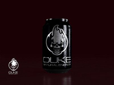 Duke Can air black branding can dark drink energy flying lift skull soda