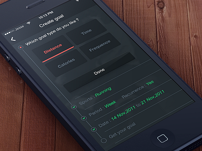 CreateGoal app create details flat goal ios7 ps sports type workout