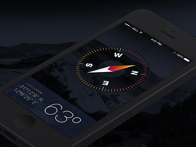 iOS Compass Redesign app compass flat ios7 jessse redesign