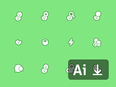 Smilee Part 1 ai download free glyphs icons illustrator resources vector