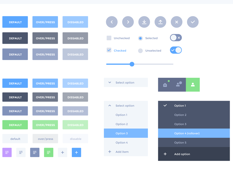 Ui Guidelines - buttons and menus by marcelo pérez on Dribbble