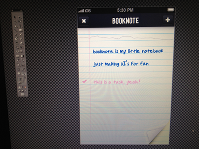 Booknote app interface ios iphone ui