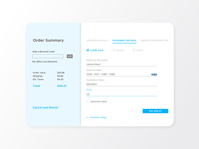 Daily UI 002 - Credit Card Checkout