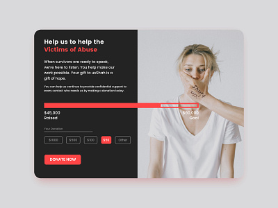 Daily UI #032 032 abuse victim app branding crowd funding campaign daily daily ui 32 dailyui design illustration logo typography ui ui design ux vector web