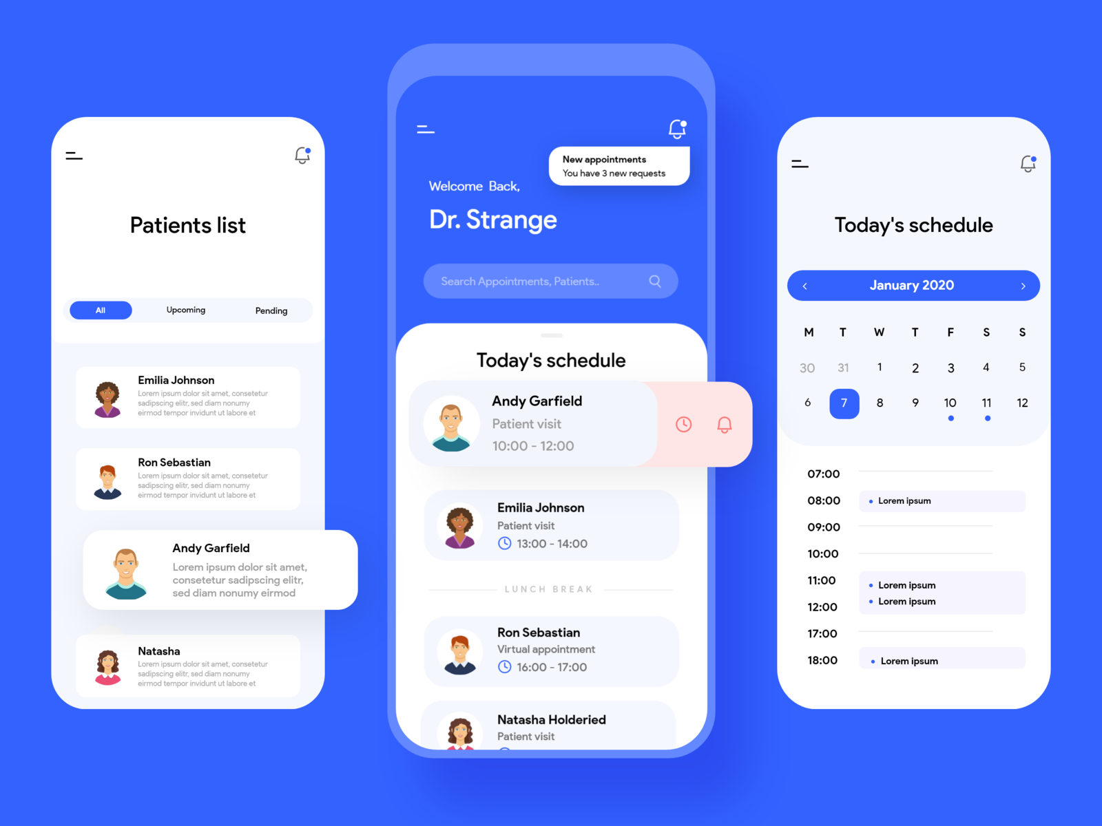 Curo - An app for doctors by Creaticism on Dribbble