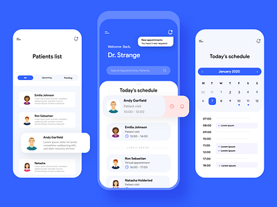 Curo - An app for doctors adobe xd branding doctor doctor app health app healthcare interfacedesign minimal ui ui ux uidesign uiux uiuxdesign webdesign