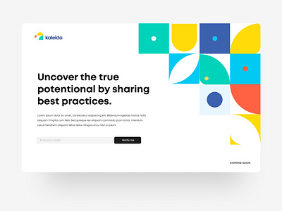 Kaleido Landing Page abstract abstract logo colorful comingsoon geometry illustration landing page landing page design landingpage minimal pattern uidesign