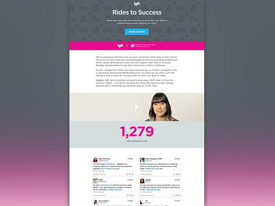 Rides to Success Landing Page landing page lyft marketing campaign web design