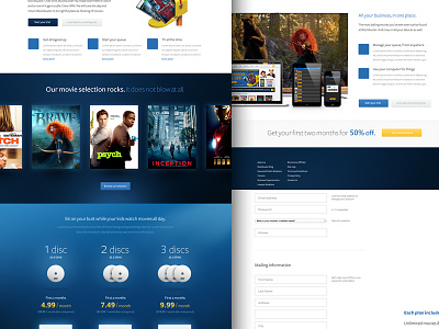 Layout blue clean gradient imm layout movies price table pricing tv web web design white