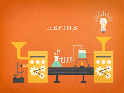 Refine chemistry illustration imm light bulb process refine science