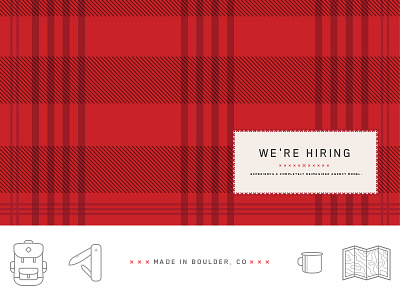 We're Hiring boulder colorado flannel icons imm plaid wilderness