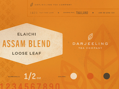 Darjeeling Tea Company brand darjeeling identity logo mark orange tea texture