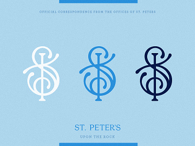 St. Peter's Monogram blue branding church logo monogram
