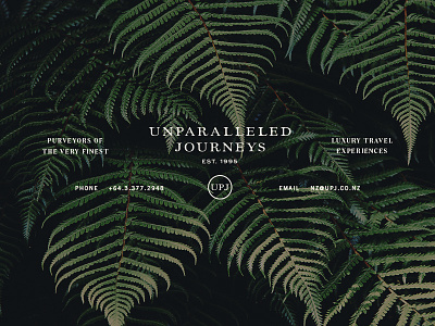 UPJ branding identity luxury travel typography upj