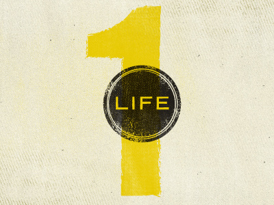 One Life Numeral 1 black grunge one texture yellow
