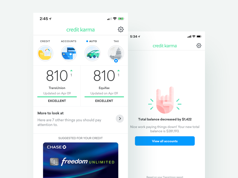 Native Dashboard by Andrew Littmann for Credit Karma on Dribbble