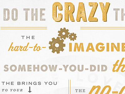 The Crazy Thing brown crazy thing gold gray manifesto mantra print statement tan texture thing of wonder typographic typographic poster typography yellow