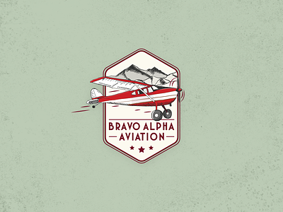 Bravo Alpha Aviation Logo airplane antique branding classic design hand drawn illustration industrial lettering logo plane retro typography united states vector vintage